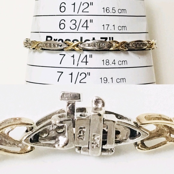 10k Gold 1.0 CTW Diamond X Station Tennis Bracelet - Picture 5 of 8